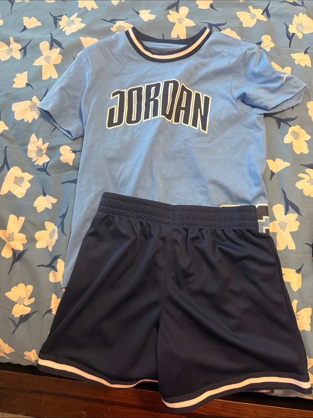 Jordan Light Blue Tee and Navy Short Set